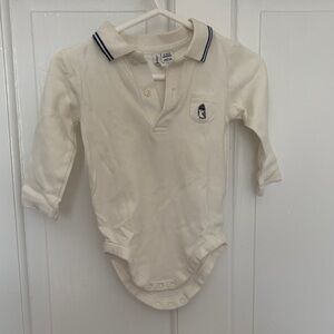 Janie and Jack Cream Polo Bodysuit